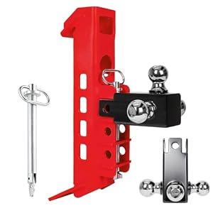 Heavy Skid Steer Hitch Attachment with 3-Ball Trailer Hitch, Upgraded 7500/ 20000 lbs Load Capacity, 3-Height Adjustment, Fits Universal Skid Steer Loaders & Tractors with Quick-Tach Plates