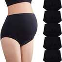 Mama Cotton Women's Over The Bump Maternity Panties High Waist Full Coverage Pregnancy Underwear Multi-Pack (XXL)
