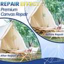 Self-Adhesive Canvas Repair Tape, 16" x 79" Waterproof Canvas Repair Patch, Fabric Patch Repairs Kit for Furniture, Tents, Sunbrellas, Boat Covers Awnings, Couches, Clothes, Bags Black