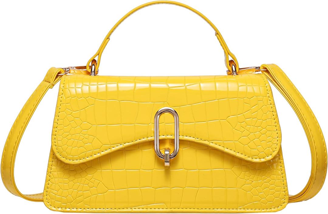 Mini Crossbody Bag for Women, Cute Mini Purse, Ladies Small Top Handle Satchel, Trendy Daily Clutch Purse (1# Yellow)