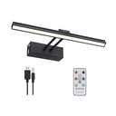 FUNCHDAY Picture Light, Battery Art Lights for Wall, Wireless Remote Painting Light with Timer and Dimmable, 13”Metal Display Lighting for Artwork, Portrait, Gallery-Black