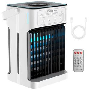 Portable Air Conditioners, Upgraded Motor Evaporative Air Cooler with Remote, 3 Speeds & 3 Mist, 7 Color Night Light Cooling Fan with 2-8H Timer, 1100ML Personal AC Unit for Bedroom Office