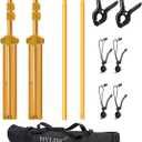 HYJ-INC 10ft x 7ft - Titanium Gold Adjustable Photography Backdrop Support System Photo Video Studio Background Stand Kit with Carry Bag for Portrait & Studio Photography