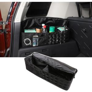 Car Trunk Organizer Compatible with Toyota FJ Cruiser 2007-2021, Rear Storage Organizer Multi-Compartment Oxford Cloth Car Storage Bag Space Saving, Black
