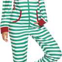 Veseacky Family Christmas Pajamas Matching Sets Adult Onesie Zipper Hooded Footed One-Piece Pjs Jumpsuits (XXL)