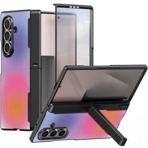 Magnetic for Samsung Galaxy Z Fold 7 Case - Compatible with Magsafe - Built-in [Screen Protector] [Hinge Protection] [Kickstand] - Full Body Protective Phone Case - Fade Out Black