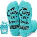 HAPPYPOP Women Queen Birth Month Socks - Month Birthday Gifts, Socks for Her Female in Green