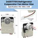AMI PARTS 242077702 242077705 Evaporator Fan Motor Fit for Frigi.daire Ken.More CROS.Ley Replaces FDQC18EL4F 242077701 5304514392 A03788604 Blower Motor