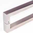 32 Inch Long Stainless Steel Door Handles Back-to-Back Brushed Nickel Finish, Modern Door Pulls for Commercial Glass Wooden Barn Fiberglass Home Office Interior Exterior Doors, Square Rectangle Bar