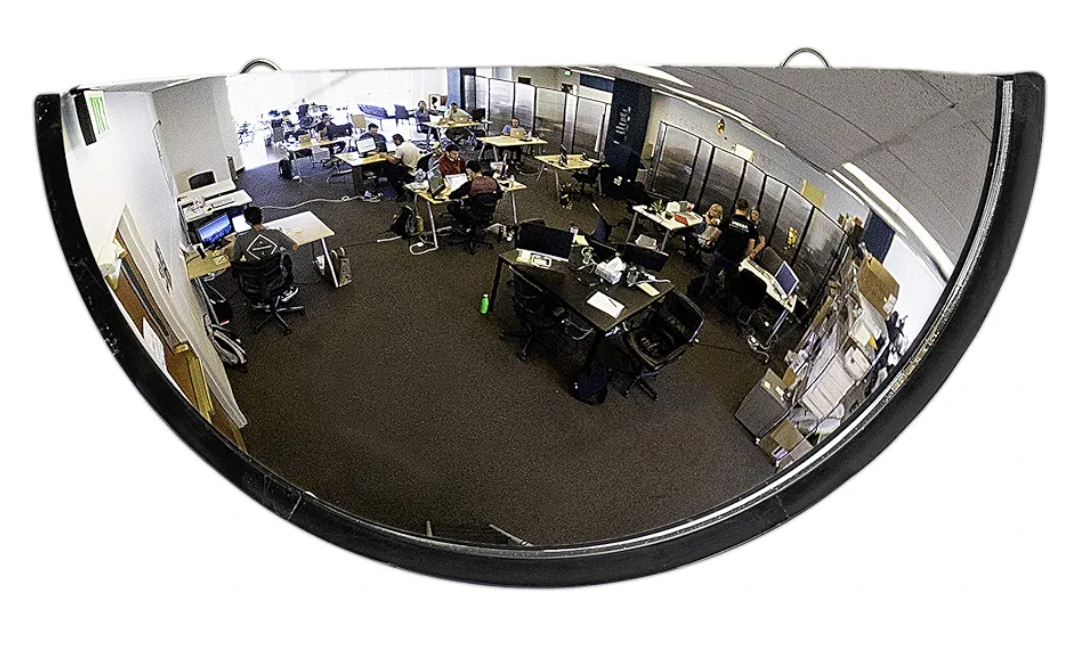 26” Acrylic Half Dome Mirror with Plastic Back, Round Indoor Security Mirror for Driveway Safety Spots, Outdoor Warehouse Side View, Circular Wall Mirror for Office Use (DPB2612)
