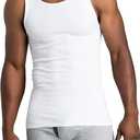 Fruit of the Loom Men's Sleeveless Tag Free Moisture Wicking Tank A-Shirt (White, L)