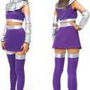 Pigmiss Starfire Costume Halloween Cosplay Princess Outfit Koriandr Sexy Dress Costume Set for Women Purple (Small)