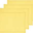 Solino Home Linen Placemats Set of 4 - Sunshine Yellow Placemats 14 x 19 Inch - 100% Pure Linen Table Place Mats for Summer - Fete