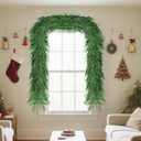 Christmas Norfolk Pine Garlands Soft Bendable Winter Pine Garland Real Touch Artificial Christmas Greenery Garland for Fireplace/Mantle/Table/Window/Stairs/Indoor or Outdoor Xmas Decor (5FT-1PC)