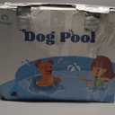 Peteast Foldable Dog Kiddie Pool with Stable Side Support, Hard Plastic Shell Portable Dog Pool, Collapsible Swimming Pools for Pet and Kids, 64 in