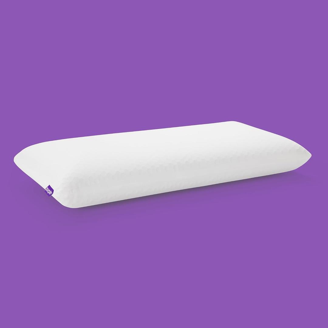 Purple Harmony Pillow Talalay Latex Foam Cooling Pillow for Combo or Side Sleepers, 360 Hex GelFlex Grid for No-Pressure Support and Luxurious Weightless Feel - King, Medium Feel, Low Height