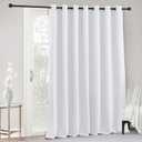 RYB HOME White Curtains Backdrop - Thermal Insulated Room Darkening Bedroom Curtains Vertical Blinds for Patio Sliding Glass Door Living Room Doorway, 100 inch Wide x 84 inch Long, Grayish White