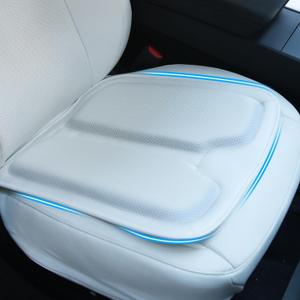 Car Seat Cushion White Premium Memory Foam Driver Seat Cushion to Improve Driving View Nappa Leather Bottom Seat Cover Anti-Slip Pad Cushion (1 Piece/White)