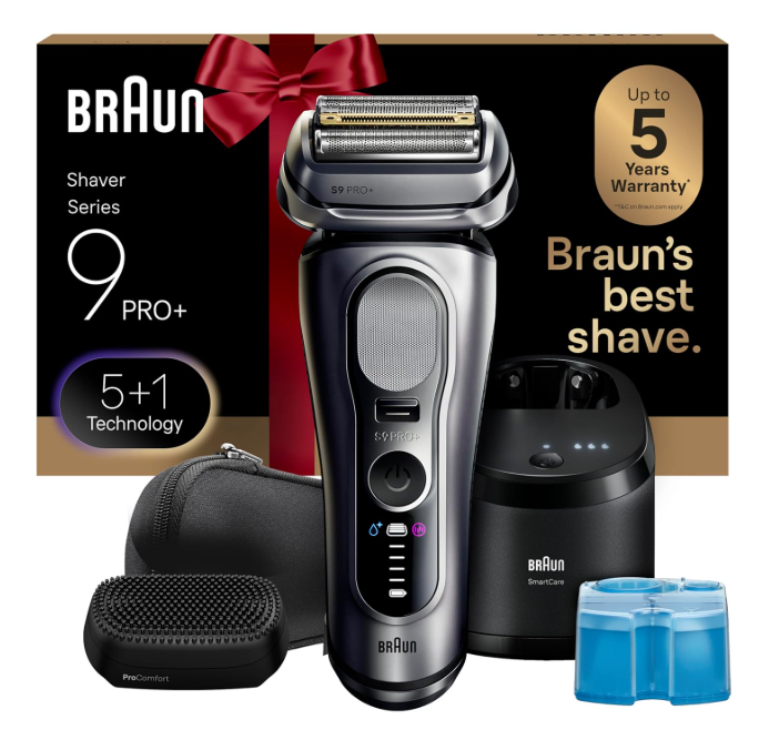 Braun Series 9 PRO+ Electric Shaver, Pro SensoAdapt, 6in1 SmartCare Center, 9697CC, Silver