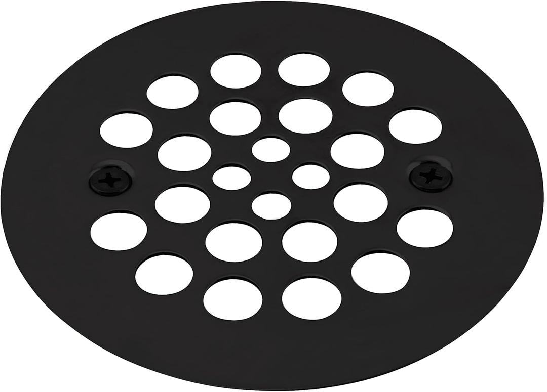 Westbrass A3193-12 4-1/4" OD Brass Shower Strainer Grid Drain Cover, Oil Rubbed Bronze