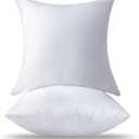 18 x 18 Pillow Inserts Set of 2 - Premium Soft and Fluffy 18 Inch Medium Sofa Decorative White Square Throw Pillow Inserts Stuffing for Living Room Couch and Bedroom Interior Cushions