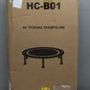 BCAN 40"/48" Mini Rebounder Trampoline for Adults with Bar, 450/550LBS Fitness Trampoline with Bungees, Adjustable Handle, Stable & Quiet, Indoor Outdoor, Whole-Body Workout & Relaxation at Home