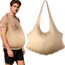 Joyesplay Santa Belly and Fake Butt,Santa Belly Padding for Men Fat Suit,Costume for Christmas Carnival Cosplay (Khaki)