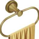 Brass Bathroom Hand Towel Holder, Antique Brass Towel Ring Holder, Wall Mounted Oval Towel Rack Hanger Home Half Round Bathroom Hardware Accessory Modern