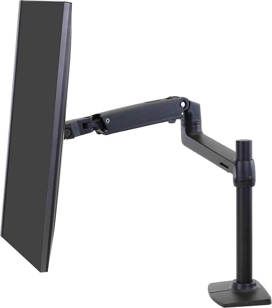 Ergotron  LX Monitor Arm, Single Monitor Desk Mount  fits Flat Curved Ultrawide Computer Monitors up to 34 Inches, 7 to 25 lbs, VESA 75x75mm or 100x100mm  Tall Pole, Matte Black