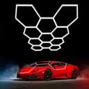 Hexagon Garage Light Fixture 48 Packs: 52800LM Super Bright Honeycomb Led Ceiling Lights, 5000K Natural White, Hexagon Light for Garage Basement Warehouse Gym Car Detailing Shop etc