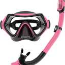 Snorkeling Gear for Adults, JRing Snorkel Set Anti Fog Goggles Dry Snorkel 180 Degree Tempered Glass,Anti Fog Goggles, Dry Top Snorkel, for Swimming Scuba Diving for Men Women