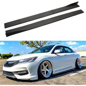 78-3/4" Universal Car Side Skirt 200CM Extension Rocker Panel Body Kit Lip Splitters, Carbon Fiber