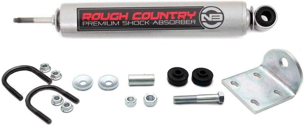 Rough Country N3 Steering Stabilizer for Ford Excursion & F-250/F-350 Super Duty (1999-2004) - Reduces Bump Steer & Vibration, Improves Control