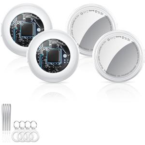 2026 New [Apple MFi Certified] (iOS Only) Tracker Tags-4 Pack, Bluetooth Tracker for Apple Find My, Replaceable Battery, Key Finder and Item Locator Smart Tag for Keys, Bags, Luggage, etc (White)