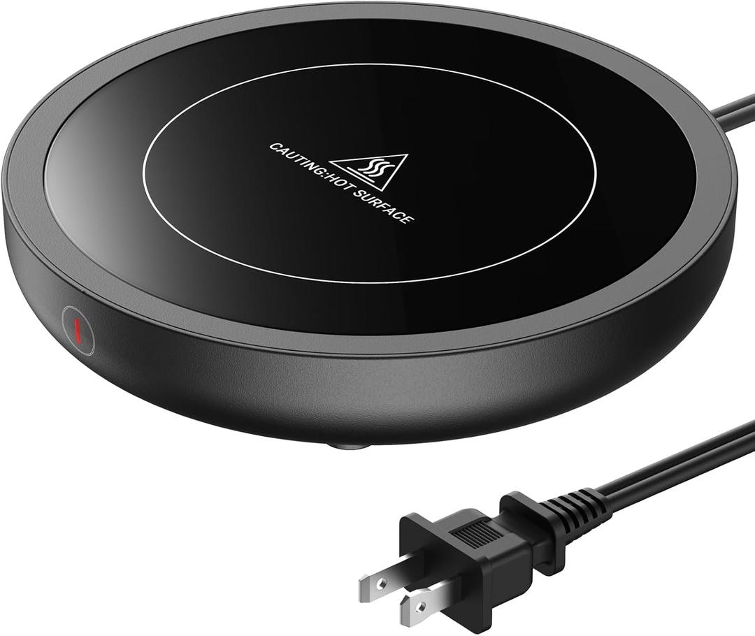 SWEETFULL Coffee Mug Warmer, 36W Electric Coffee Cup Warmer for Desk with 3-Temp Settings Advanced Temperature-Controlled Beverage Warmers Heating Plate for Coffee, Milk, Tea, Candle Wax - Black