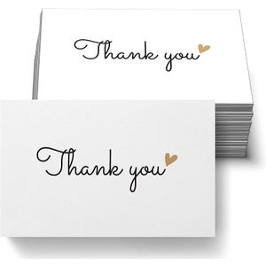 RXBC2011 500 Little Thank You Cards Gold Heart Design Bulk Thank you Notes for All Occasions 3.5 x 2 Inch