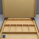 Umilife Extra Large Expandable Kitchen Drawer Organizer for Utensil and Junk, 19" Deep for Big Drawer, 17" to 28" Adjustable Bamboo Wood Drawer Divider, Cutlery Tray, Flatware Holder