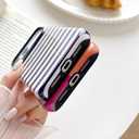 Skyseaco for iPhone 17 Pro Case Cute Aesthetic Horizontal Striped Phone Case for Women Girl Shockproof Slim TPU and Hard PC Protective Cover 6.3 inch 2025 - Orange and Pink