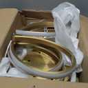 CANEOE Modern LED Ceiling Light Fixture, 42W Gold Dimmable Flush Mount Ceiling Light with Remote Control, Curve Design Close to Ceiling Lamp for Bedroom Living Dining Room Kitchen