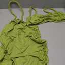 Women's Two Piece Skirt Sets Summer Beach Sexy Ruched Backless Cami Top and Cut Out Skirt Night Out Dress Green, Small