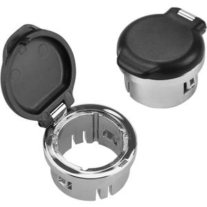 2Pcs Plug Cover Cap 12V Chrome Replacement Power Outlet Dash Retainer Cigarette Lighter Plug Retainer 20983936 25793816 for Chevrolet Avalanche Silverado Suburban GMC Sierra Yukon 2007-2015