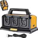 20V Max Battery Rapid Meanwhile Fast Charger 6-Ports,Charger Station for Dewalt 20V/60v Max Battery,Simultaneous Charging of 6 Port Each 3A,Compatible with Dewalt 12V/20V 60V Multi Battery Tools