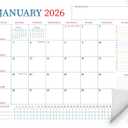 Large Desk Calendar 2026-2027, 18 Months Planner Pad From Jan 2026-Jun 2027, 22" x 17" Wall Calendar Classic Design with Habit Tracker Section, To-Do List, Notes, for Office, Home, School- Blue-Red