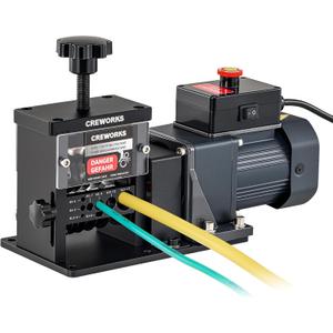 CREWORKS Automatic Wire Stripper Machine, 8 Channel Electric Wire Stripping Machine for 0.06 to 0.67 in. Copper Wires, Electric Cable Stripper Machine with 5 Blades and All-Copper Motor for Recycling