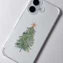 Watercolor Christmas Tree Phone Case Compatible with iPhone 16, Aesthetic Christmas Phone Case for iPhone 16, Cool TPU Shockproof Case Cover