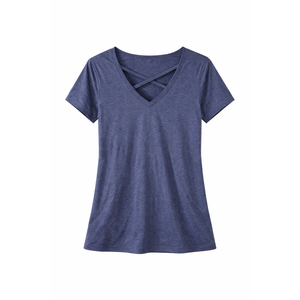 ANMBESS Women T-Shirt Navy Blue, Large