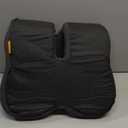 Ergonomic Seat Cushion with Adjustable Strap, Memory Foam Office Chair Seat Cushion with L-Shaped Design, Car Seat Cushion Fits for Truck Driver Semi Truck, Gaming Chair, Desk, Dark Gray