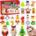 2025 Christmas Advent Calendar,24 Days Mochi & Slow Rising Squishy Toys Countdown Calendar Soft Cute Stress Relief Toys for Kids for Kids Girls Boys Teens Rewards Christmas Party Favor Gifts