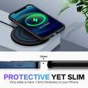 Matone Compatible with iPhone 12 Case, Compatible with iPhone 12 Pro Case, Clear Slim Protective Hybrid Cover Hard PC Back with TPU Bumper - Black