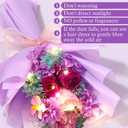 Canlierr Preserved Flowers Bouquet Graduation Flowers Bouquet Gift Forever Natural Real Roses Gifts for Teacher Student Birthday Anniversary Wedding Home Decor (Purple,Vivid)